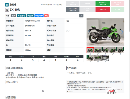 Мотоцикл KAWASAKI ZX-10 Ninja 2010, Зеленый фото 16