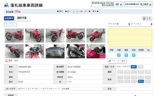 Мотоцикл HONDA CBR 400R 2013, Красный фото 11