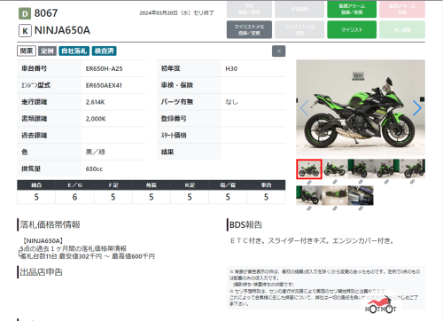 Мотоцикл KAWASAKI ER-6f (Ninja 650R) 2018, Зеленый фото 18