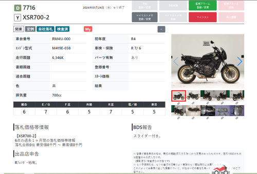 Мотоцикл YAMAHA XSR700 2022, Черный фото 11