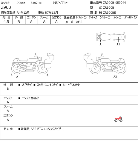 Мотоцикл KAWASAKI Z 900 2022, Серый фото 6