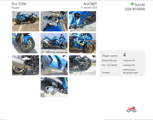 Мотоцикл SUZUKI GSX-R 1000 2017, Синий фото 11