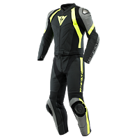 Комбинезон кожаный Dainese AVRO 4 LEATHER 2PCS SUIT Black-Matt/Charcoal-Gray/Fluo-Yellow