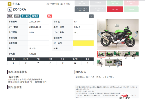 Мотоцикл KAWASAKI ZX-10 Ninja 2023, Зеленый фото 15