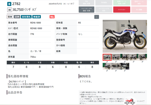 Мотоцикл HONDA XL750 Transalp 2023, БЕЛЫЙ фото 11