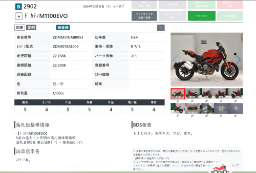 Мотоцикл DUCATI Monster 1100 2011, Красный фото 17