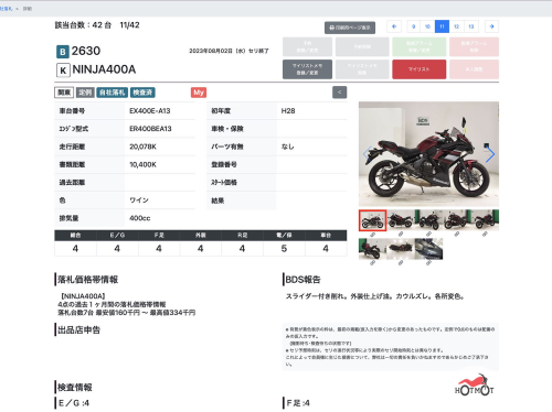 Мотоцикл KAWASAKI Ninja 400 2016, Красный фото 11