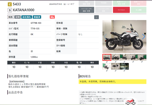 Мотоцикл SUZUKI GSX-S 1000S Katana 2023, СЕРЫЙ фото 10