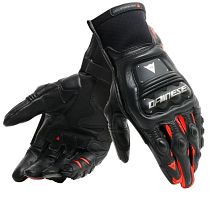 Кожаные мотоперчатки Dainese STEEL-PRO IN GLOVES Black/Fluo-Red