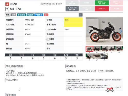 Мотоцикл YAMAHA MT-07 (FZ-07) 2019, Серый фото 16