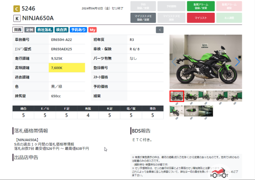 Мотоцикл KAWASAKI ER-6f (Ninja 650R) 2021, Зеленый фото 16