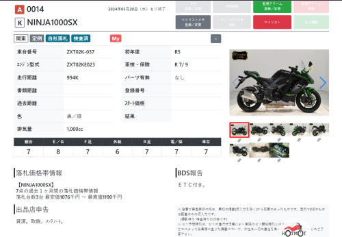 Мотоцикл KAWASAKI Z 1000SX 2023, Черный фото 14
