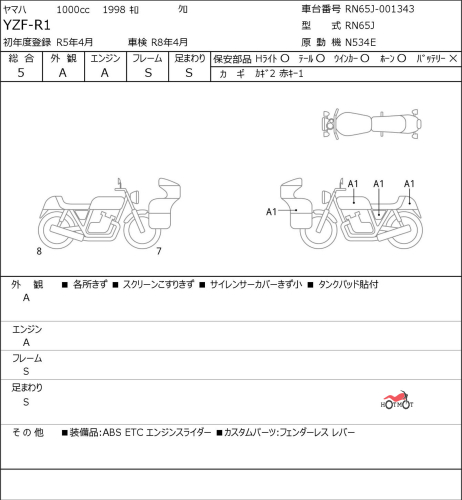 Мотоцикл YAMAHA YZF-R1 2023, Черный фото 6