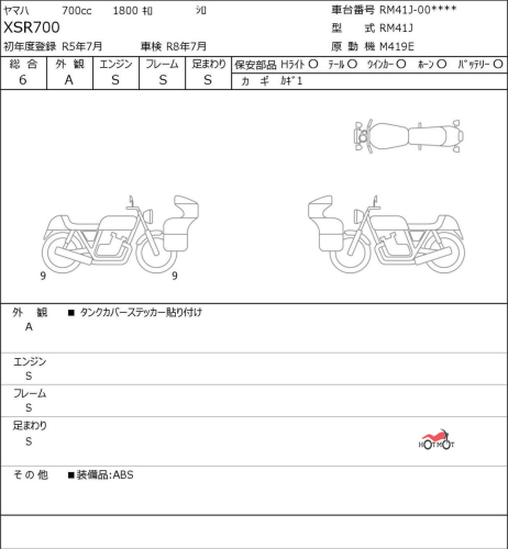 Мотоцикл YAMAHA XSR700 2023, БЕЛЫЙ фото 11