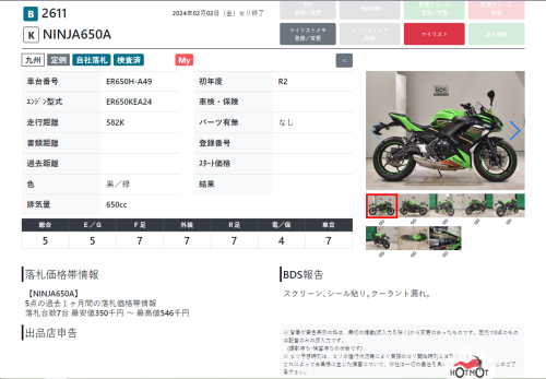 Мотоцикл KAWASAKI NINJA650A 2020, ЗЕЛЕНЫЙ фото 16