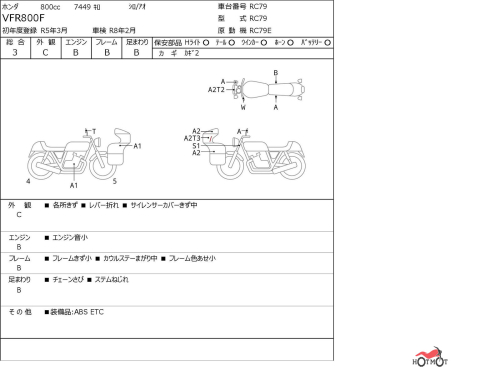 Мотоцикл HONDA VFR 800 2023, белый фото 6