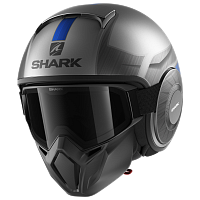 Шлем Shark STREET DRAK TRIBUTE RM MAT Antracite/Chrome/Blue