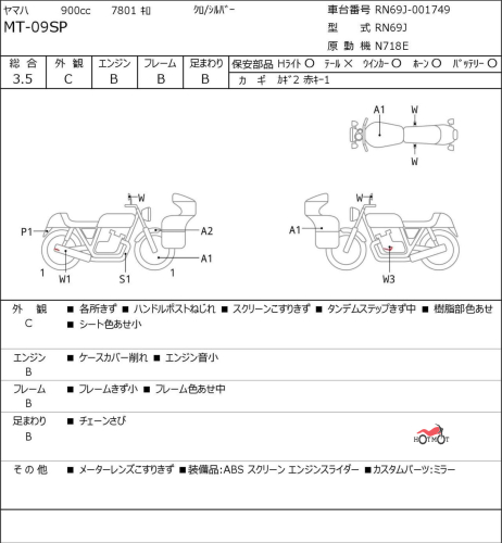 Мотоцикл YAMAHA MT-09 (FZ-09) 2022, СЕРЫЙ фото 11