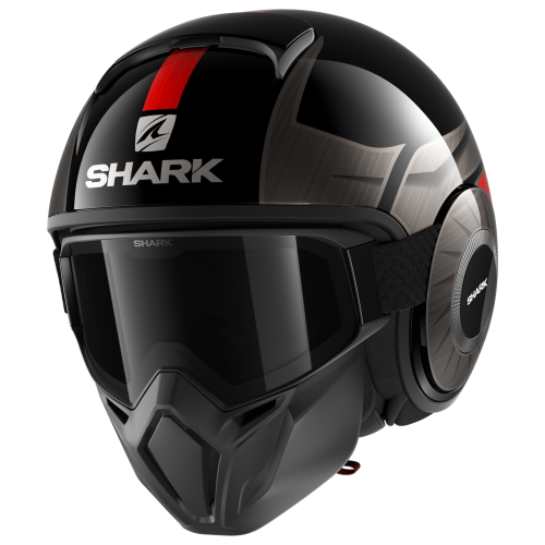 Шлем Shark STREET DRAK TRIBUTE RM Black/Chrome/Red