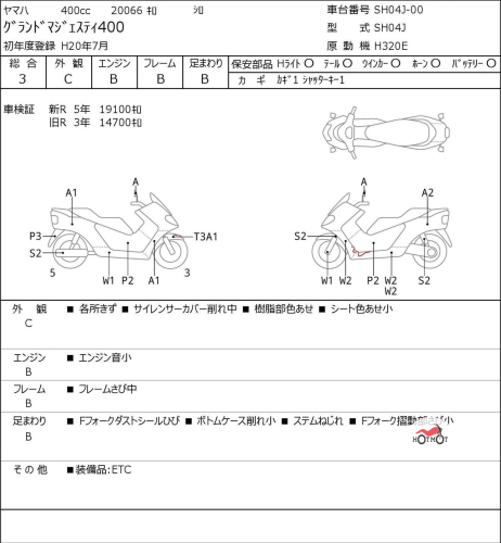 Скутер YAMAHA Majesty 400 2008, белый фото 11