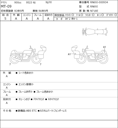 Мотоцикл YAMAHA MT-09 (FZ-09) 2021, Черный фото 11