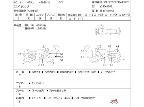 Мотоцикл KAWASAKI ER-6f (Ninja 650R) 2013, Зеленый фото 11
