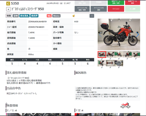 Мотоцикл DUCATI MULTISTRADA 950 2017, Красный фото 11