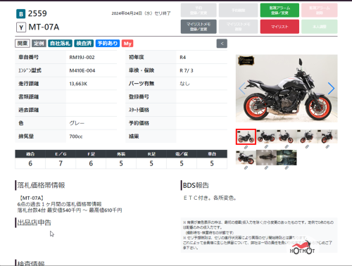 Мотоцикл YAMAHA MT-07 (FZ-07) 2021, СЕРЫЙ фото 15