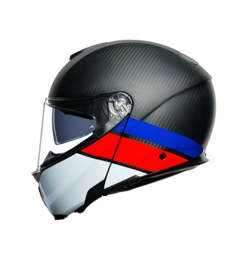 Шлем AGV SPORTMODULAR MULTI Layer Carbon/Red/Blue фото 5