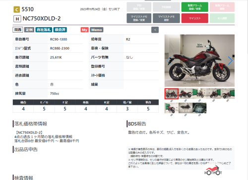 Мотоцикл HONDA NC 750X 2020, Красный фото 15