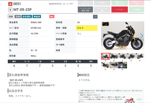 Мотоцикл YAMAHA MT-09 (FZ-09) 2021, Черный фото 14