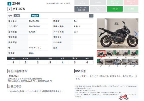 Мотоцикл YAMAHA MT-07 (FZ-07) 2022, черный фото 22