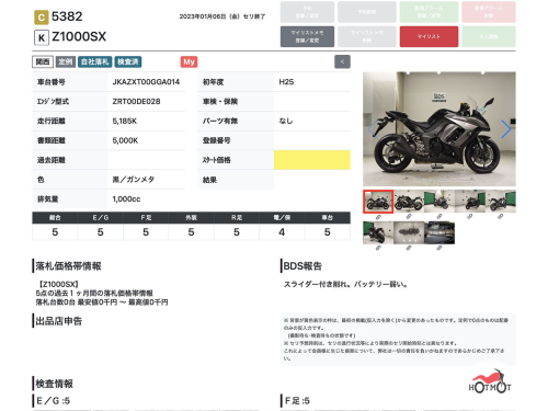 Мотоцикл KAWASAKI Z 1000SX 2013, СЕРЫЙ фото 13