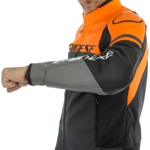 Куртка кожаная Dainese AGILE Black-Matt/Orange/Charcoal-Gray фото 4