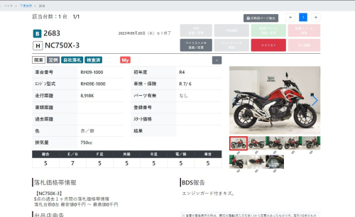 Мотоцикл HONDA NC750X-3 2022, Красный фото 11