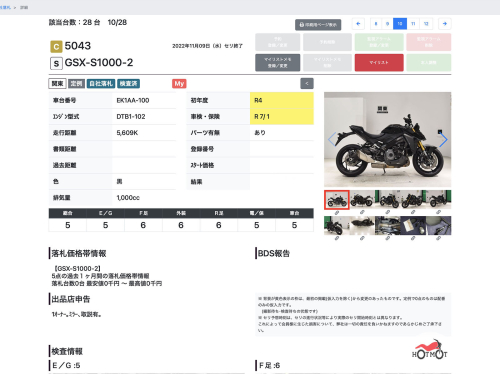 Мотоцикл SUZUKI GSX-S 1000 2022, Черный фото 11
