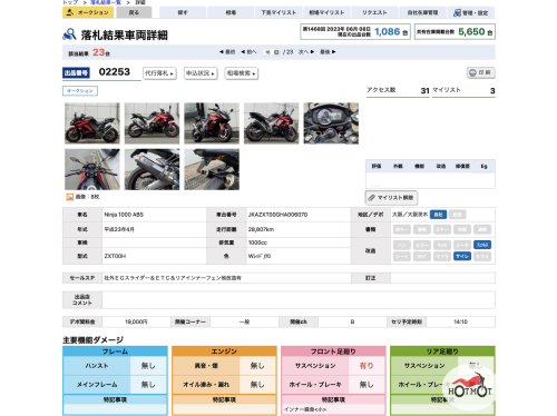 Мотоцикл KAWASAKI Z 1000SX 2012, Красный фото 11