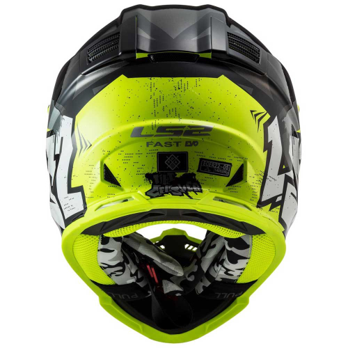 Шлем LS2 MX437 Fast Evo Crusher Черно-Желтый фото 3