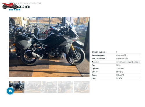 Мотоцикл SUZUKI GSX-S 1000GX 2024, ЧЕРНЫЙ фото 13