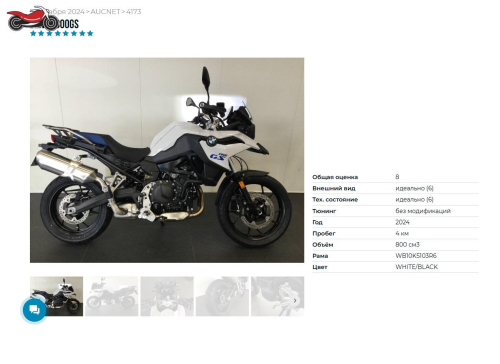 Мотоцикл BMW F 800 GS 2024, БЕЛЫЙ фото 7