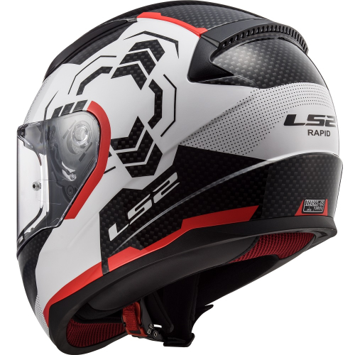 Шлем LS2 FF353 Rapid Ghost Черно-Бело-Красный фото 3