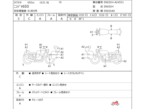 Мотоцикл KAWASAKI ER-6f (Ninja 650R) 2019, СИНИЙ фото 11