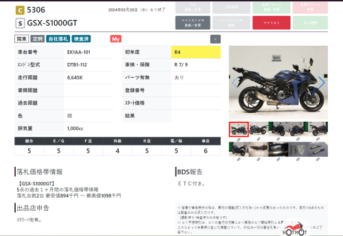Мотоцикл SUZUKI GSX-S 1000 GT 2022, СИНИЙ фото 13