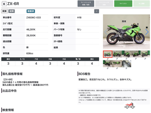 Мотоцикл KAWASAKI ZX-6 Ninja 2006, Зеленый фото 11