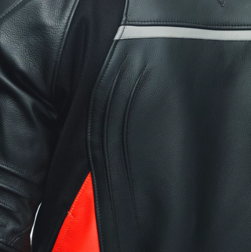 Куртка кожаная Dainese RACING 4 LEATHER JACKET Black/Fluo-Red фото 6