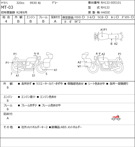 Мотоцикл YAMAHA MT-03 2020, СЕРЫЙ фото 6