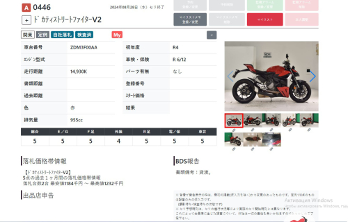 Мотоцикл DUCATI Streetfighter V2 2022, Красный фото 11