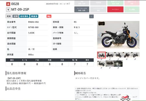 Мотоцикл YAMAHA MT-09-2SP 2023, Серый фото 11
