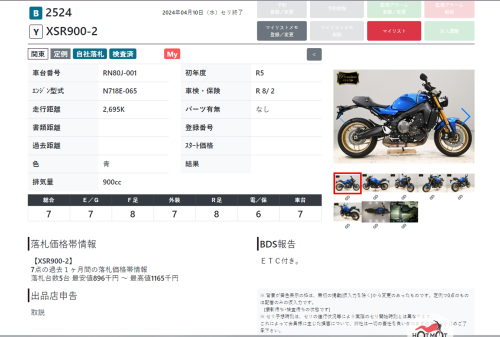 Мотоцикл YAMAHA XSR900 2023, Синий фото 18