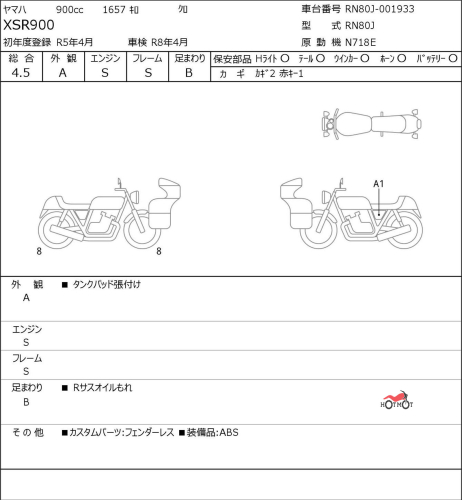Мотоцикл YAMAHA XSR900 2023, Черный фото 6